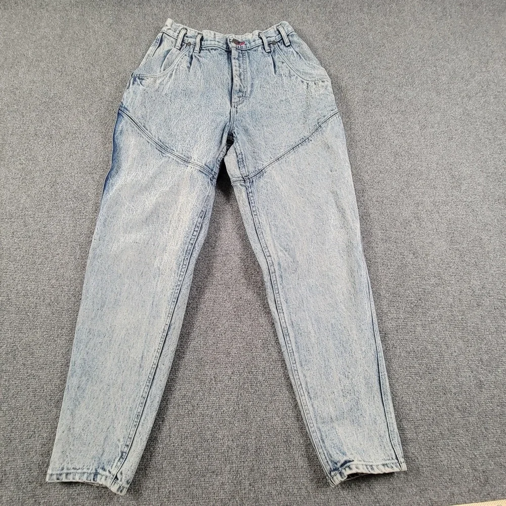 Vintage Pepsi Jeans Womens 13 30x30 Acid Wash Tapered Denim Pants USA 80/90s - Picture 1 of 14